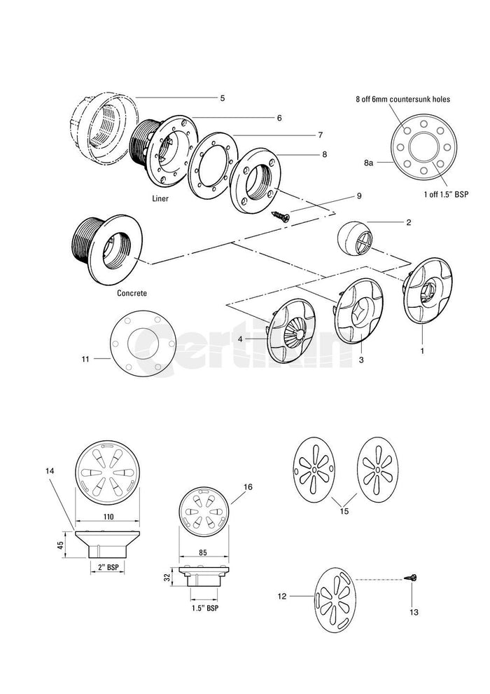 Certikin Inlet Conversion Plate (Old to New)